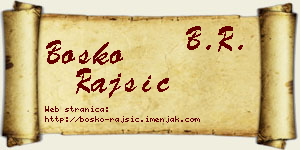 Boško Rajšić vizit kartica